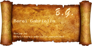 Berei Gabriella névjegykártya